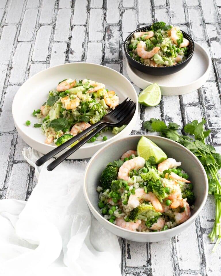 Kokosrijst met garnalen en broccoli - Em's Real Food
