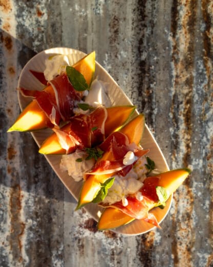 Meloen met ham en burrata 1 Meloen met ham en burrata